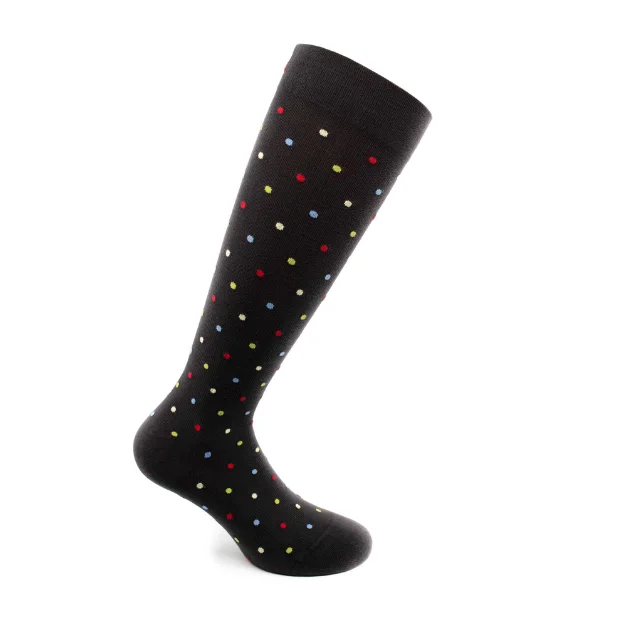 Sosete bumbac pana la genunchi, Fancy Socks, negru - XL