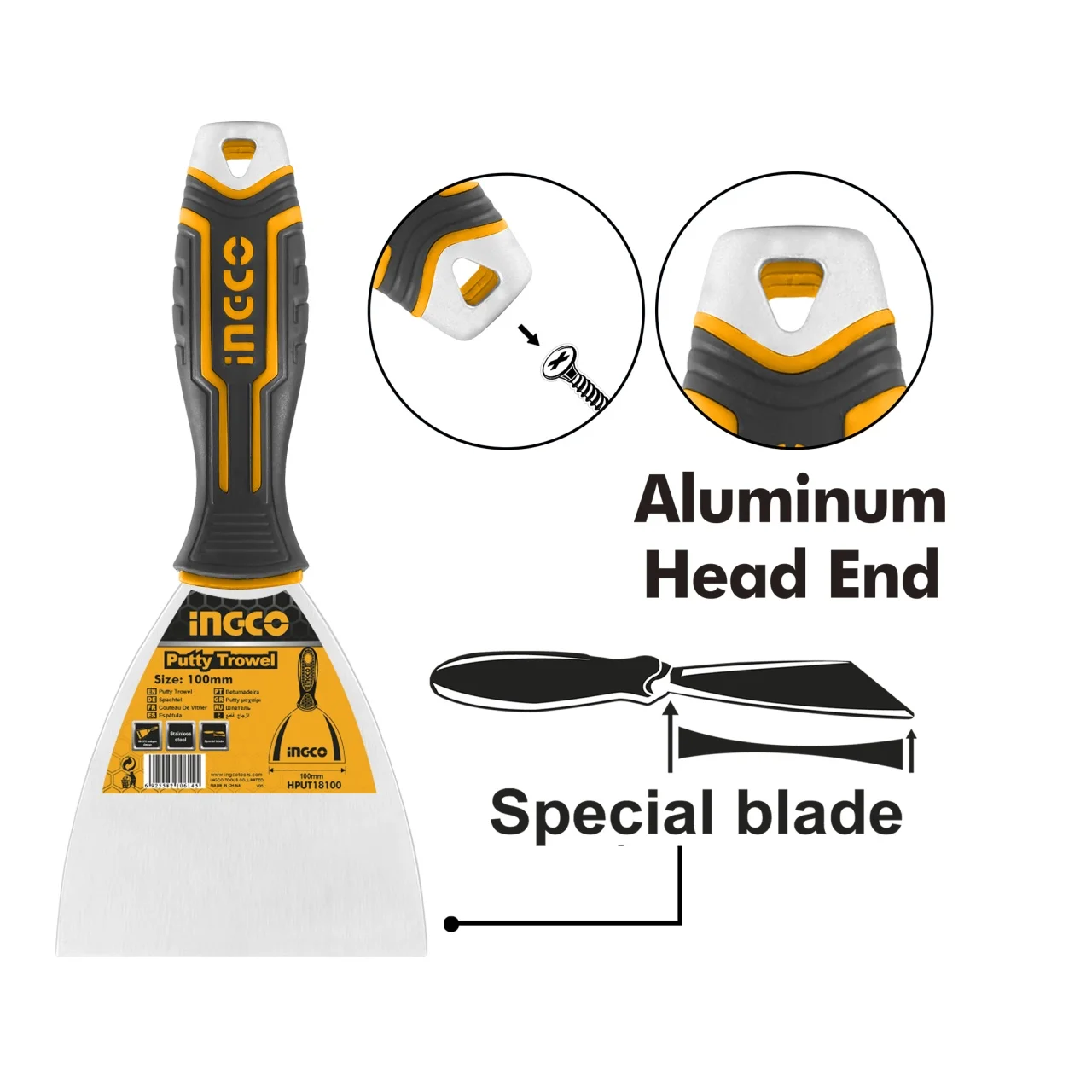 Spaclu Aluminiu Otel 100mm INGCO HPUT18100