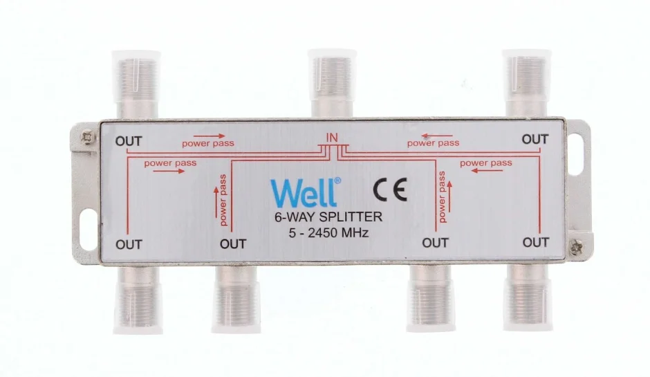 Splitter CATV coaxial (antena tv) 6 porturi 2450 MHz, SPLT-FC/6-ST-WL