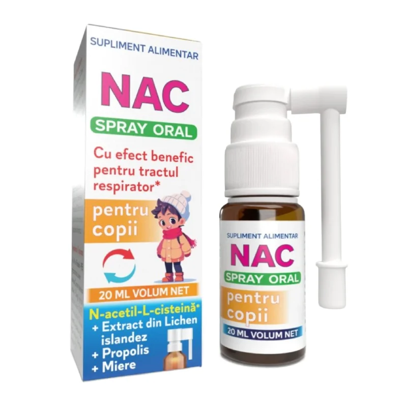 Spray oral pentru copii NAC, 20ml, Justin Pharma