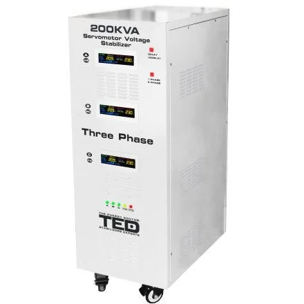 Stabilizator de tensiune trifazat 200KVA / 142KW TED003607, 242V-520V cu ServoMotor si sinusoidala pura, TED Electric, ecran LCD