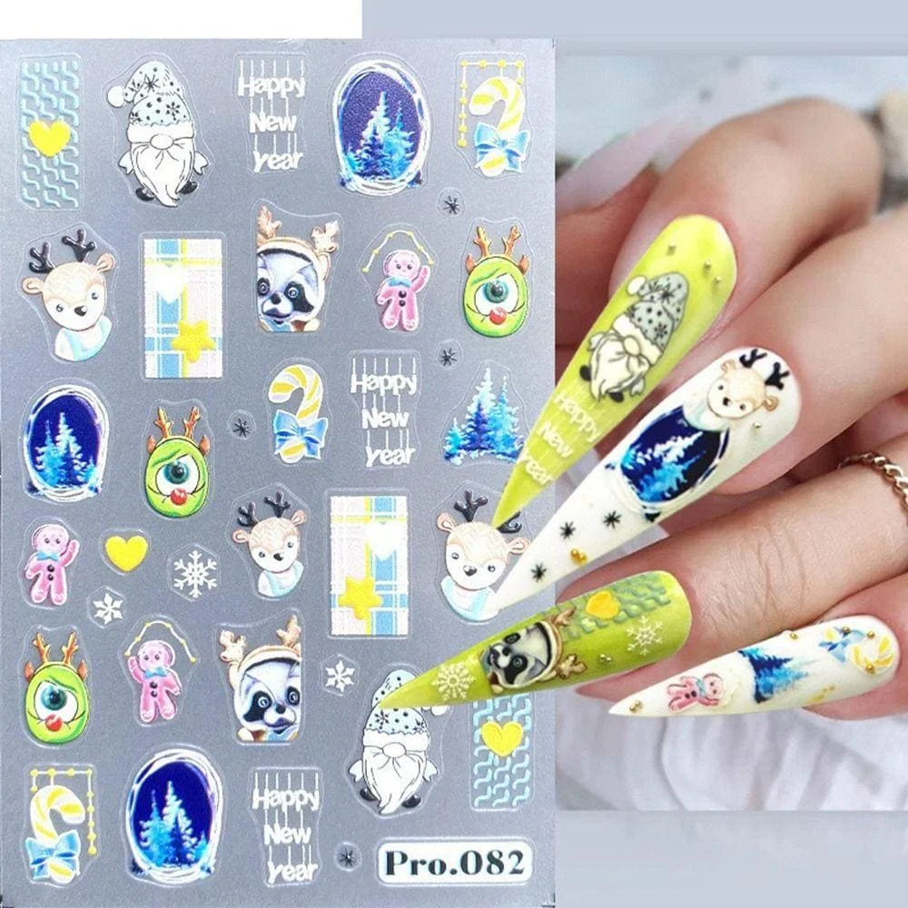 Sticker decor unghii model iarna/Craciun 5D PRO082 - Everin