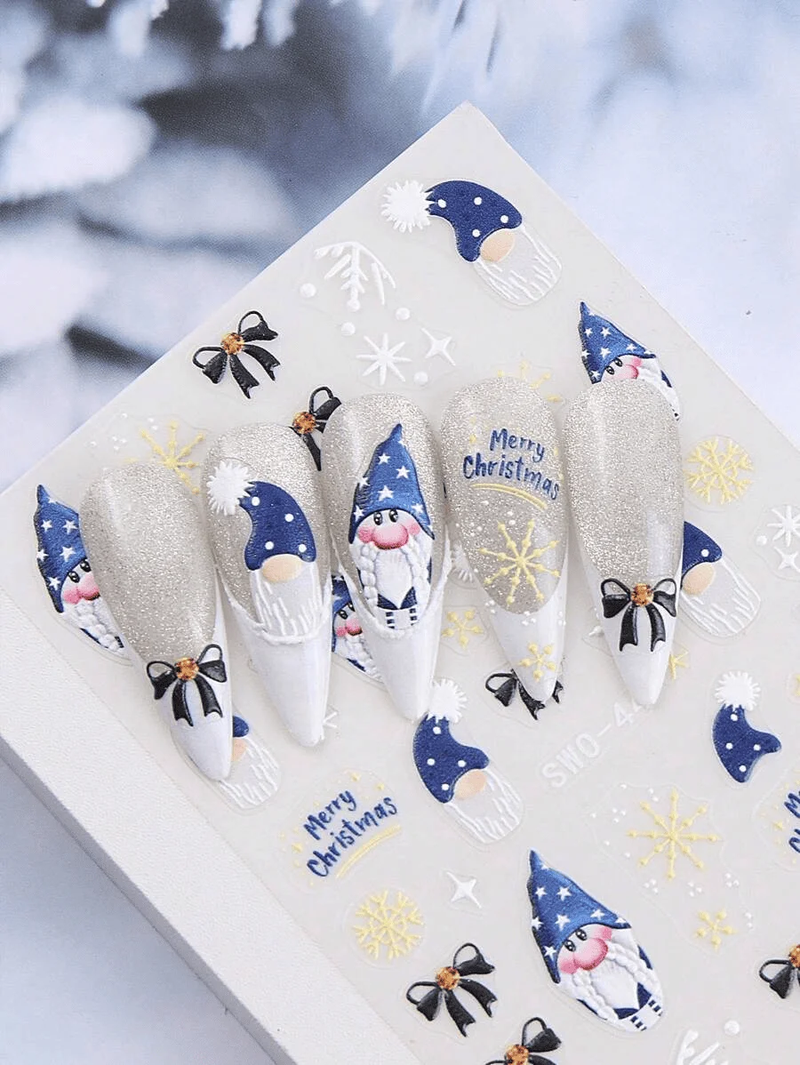 Sticker decor unghii model iarna/Craciun 5D SWO-44 - Everin