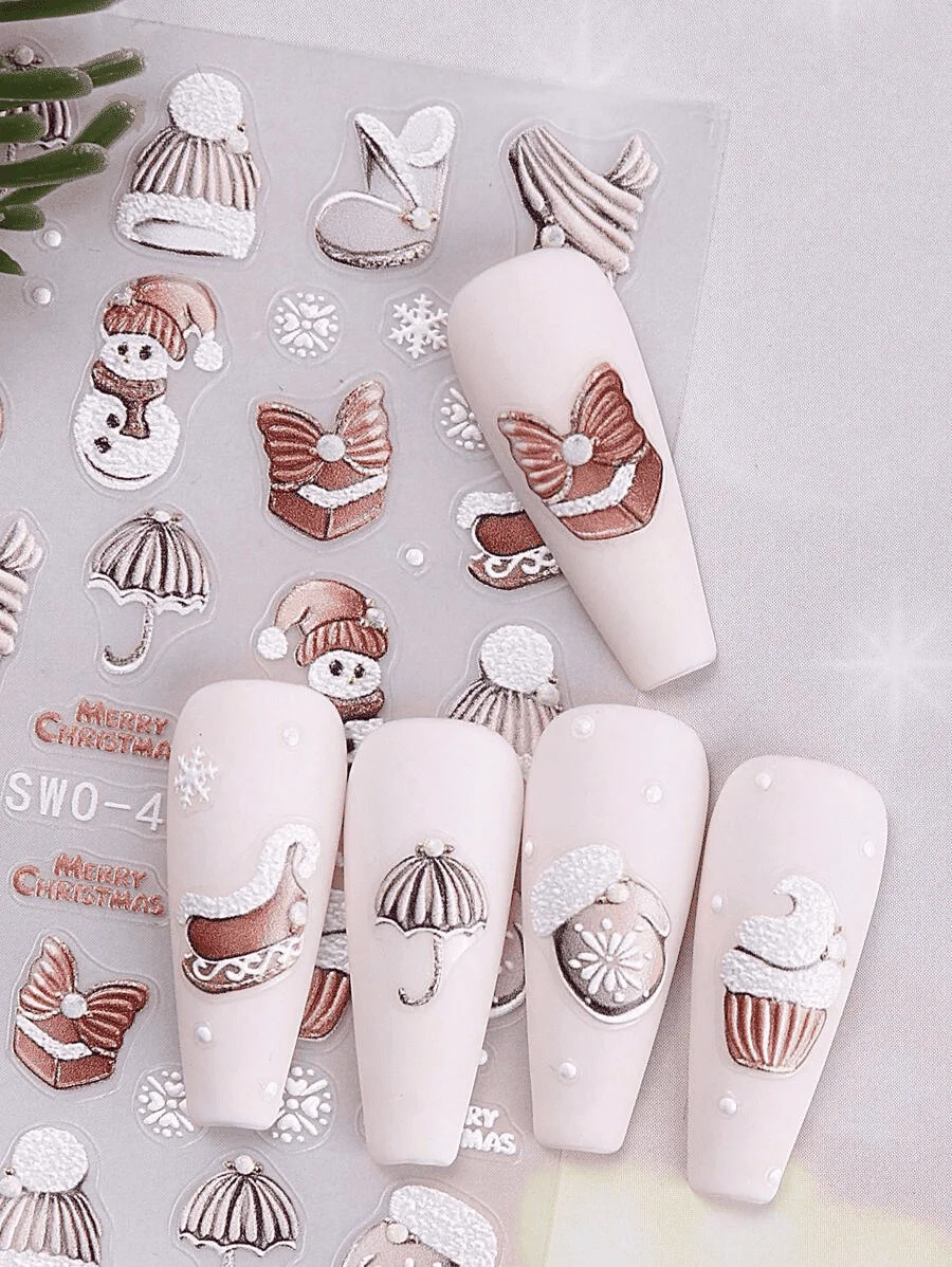 Sticker decor unghii model iarna/Craciun 5D SWO-46 - Everin