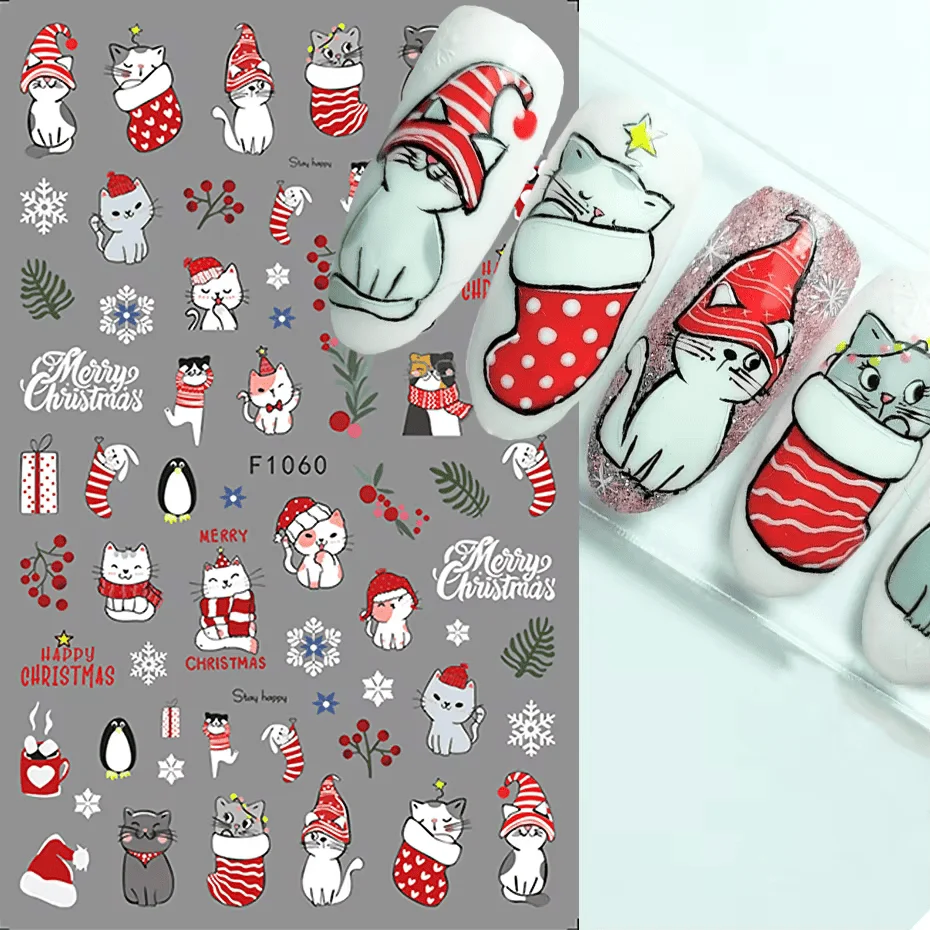 Sticker decor unghii model iarna/Craciun F1060 - Everin