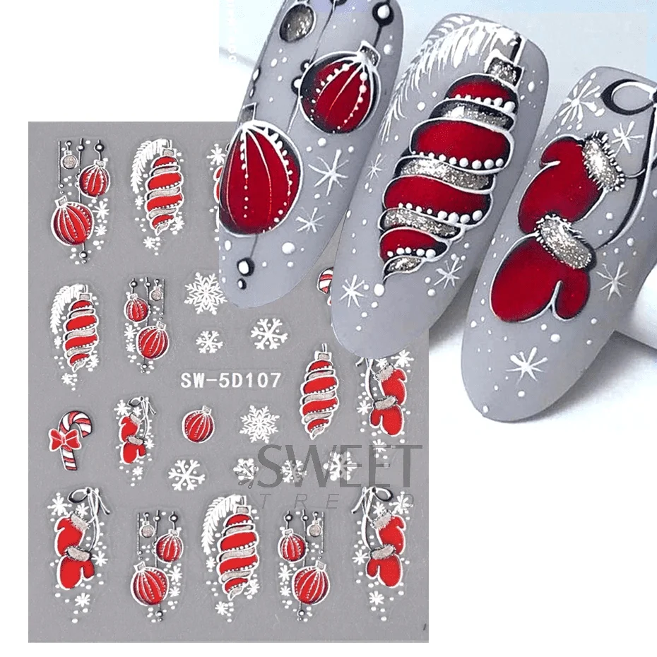 Sticker decor unghii model iarnaFulgi SW-5D107 - 5D-K279 - EVERIN