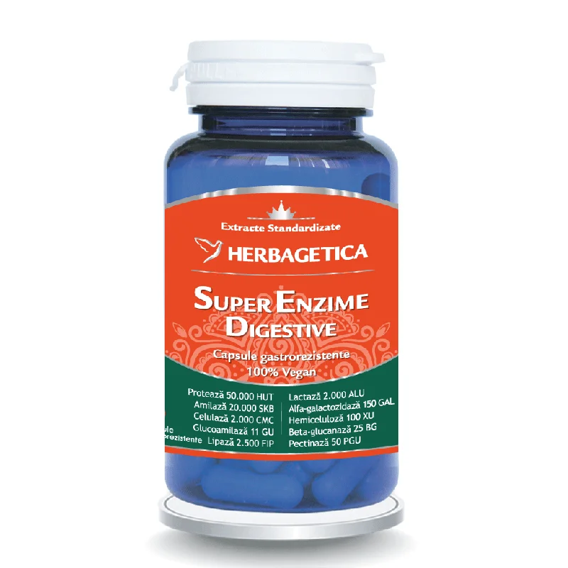 Super Enzime Digestive, 30 capsule, Herbagetica