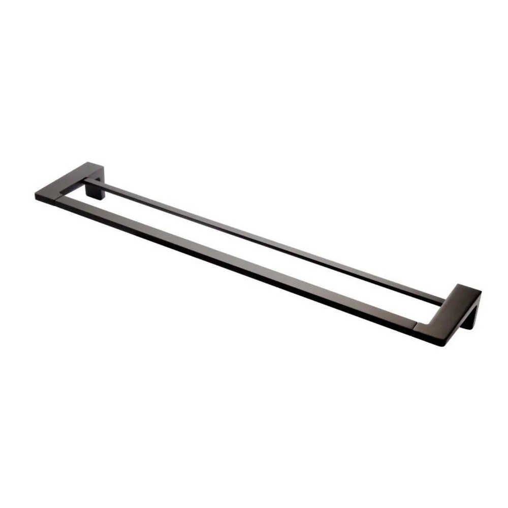 Suport prosop baie dublu FDesign Piazza, 60 cm, negru mat