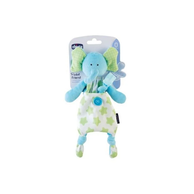 Suport suzeta 3 in1, Pocket Friend, Elefant, 0luni+, Chicco