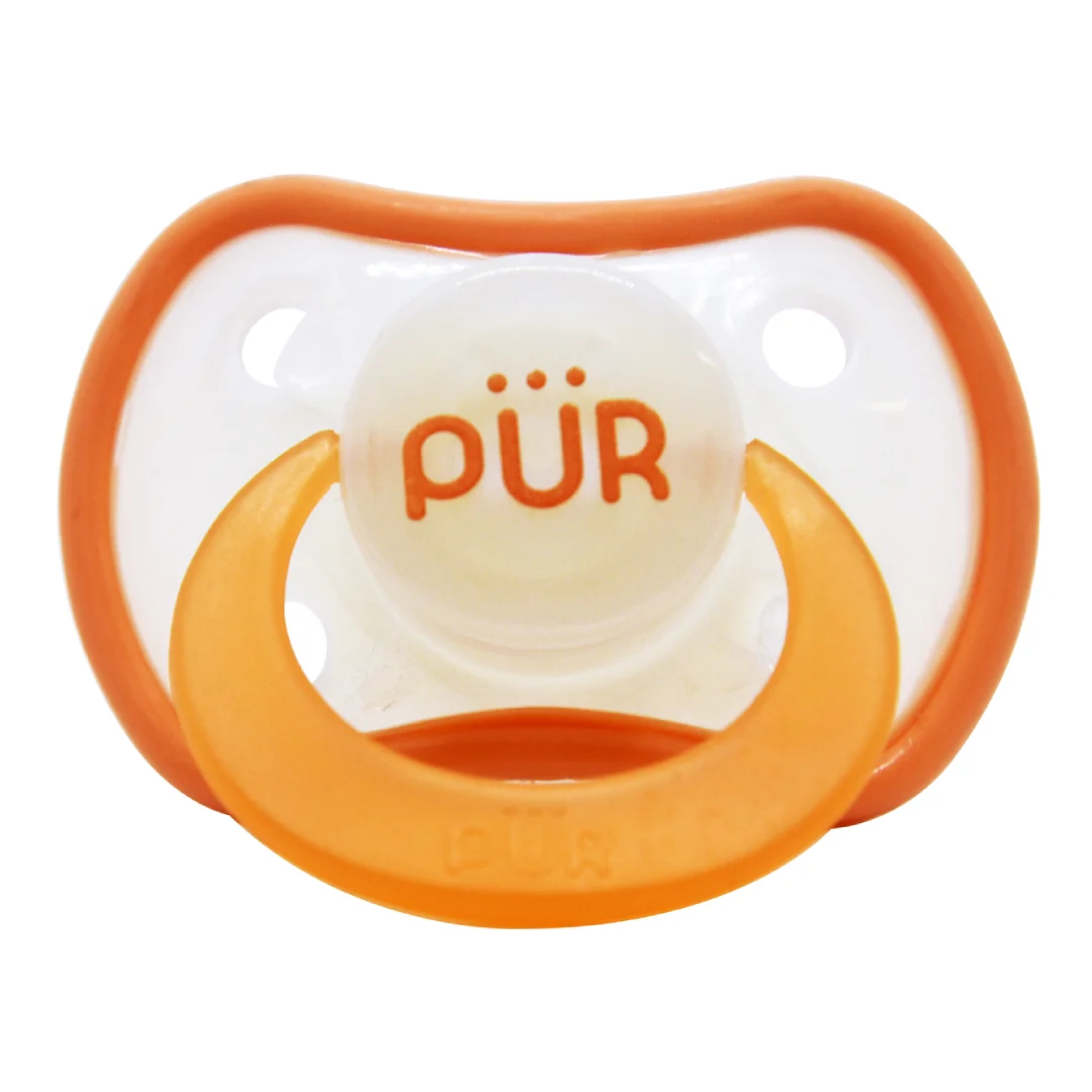 Suzeta ortodontica din silicon, +6 luni, piersica, PUR