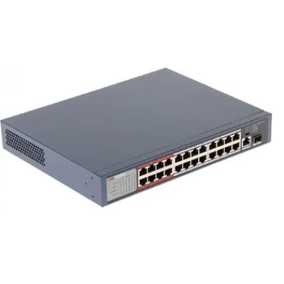 Switch 24 porturi PoE, 2 porturi uplink Hikvision DS-3E0326P-E-M
