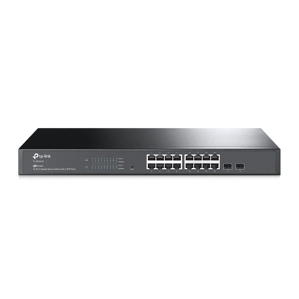 Switch cu 16 porturi TP-Link TL-SG2218, 2 porturi SFP, 36 Gbps, 26.78 Mpps, 8.000 MAC, Omada SDN, cu management