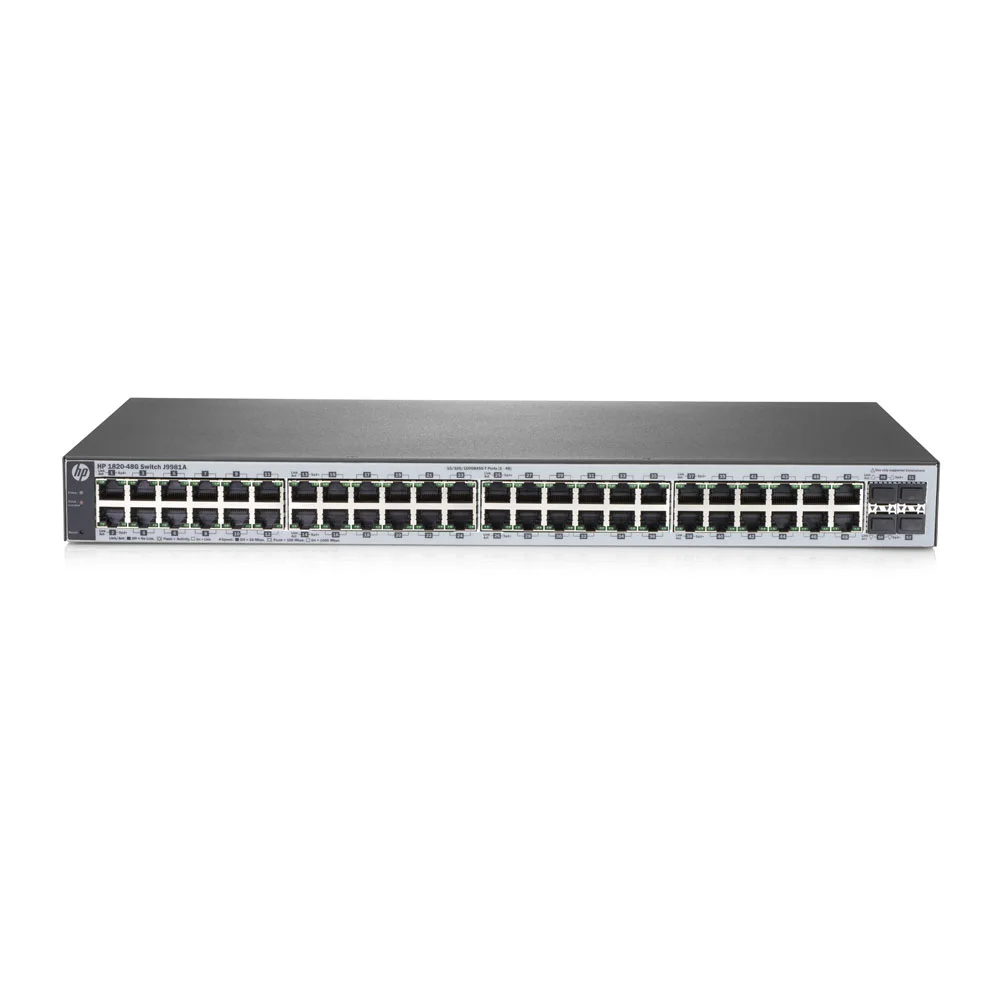 Switch cu 48 porturi Aruba J9981A, 104 Gbps, 77.3 Mpps, 4 porturi SFP, 1U, cu management