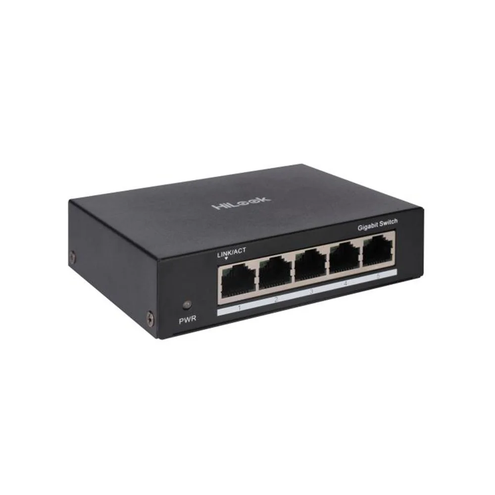 Switch cu 5 porturi HikVision HiLook NS-0505, 10/100/1000 Mbps, 10 Gbps, 7.4 Mpps, MAC 2K, fara management