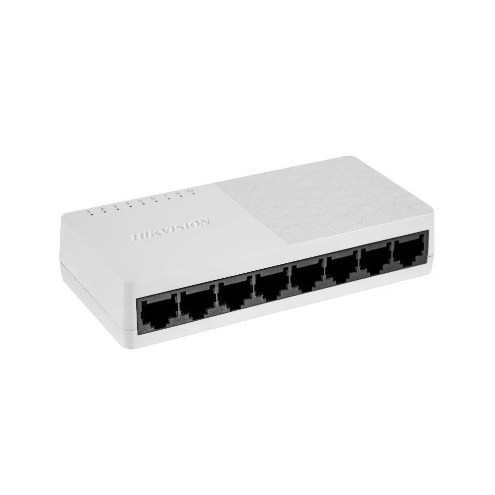 Switch cu 8 porturi HikVision DS-3E0508D-O, 10/100/1000 Mbps, 16 Gbps, 11.90 Mpps, MAC 4K, fara management
