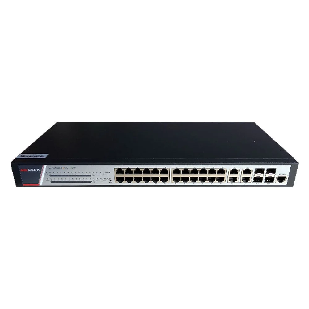 Switch Gigabit cu 28 de porturi Gigabit Hikvision DS-3E2528P(B), 56 Gbps, 51 Mpps, PoE, cu management