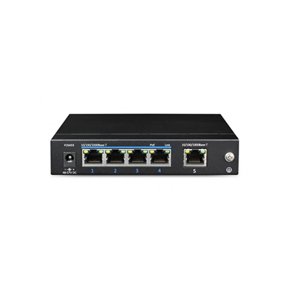 Switch Gigabit cu 4 porturi PoE+ UTP3-GSW0401-TP60, 10 Gbps, 60 W, 2000 MAC, fara management