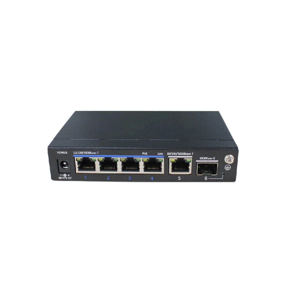 Switch Gigabit cu 4 porturi PoE+ UTP3306TS-PSB, 1 port uplink, 1 port SFP, 60 W, 12 Gbps, 8000 MAC