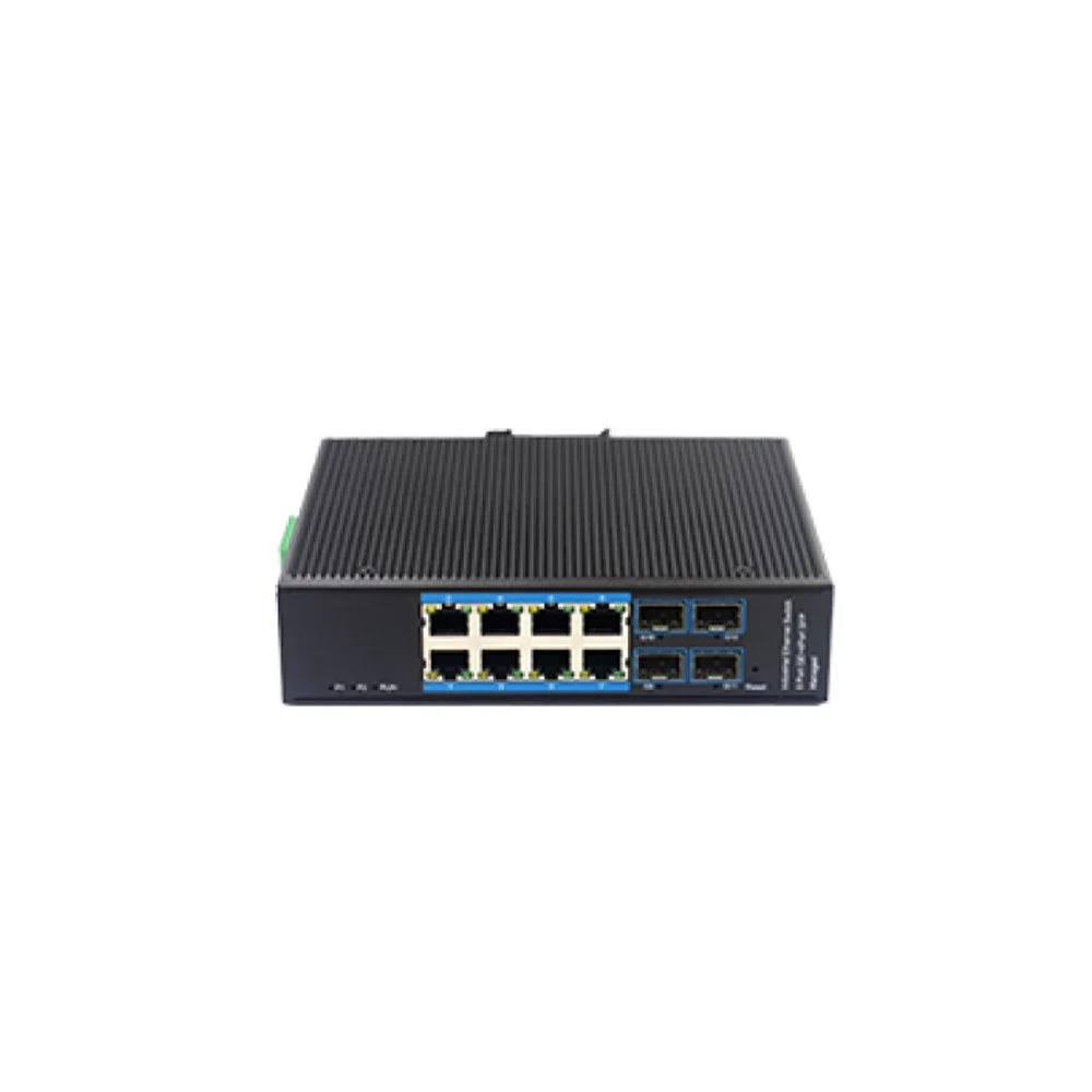 Switch Gigabit industrial cu 8 porturi PoE+ UTP6312S-PSB, 4x SFP, 24 Gbps, 17.9 Mpps, 240 W, 8000 MAC, cu management, alimentare redundanta