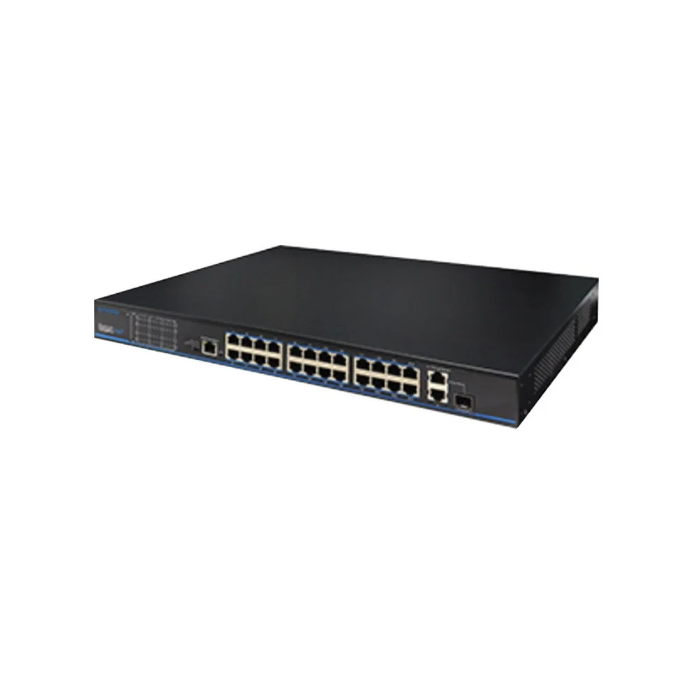 Switch Gigabit industrial rackabil cu 24 de porturi PoE+ UTP3226TS-PSB, 2x uplink, 1x SFP, 8.8 Gbps, 390 W, 4000 MAC, cu management