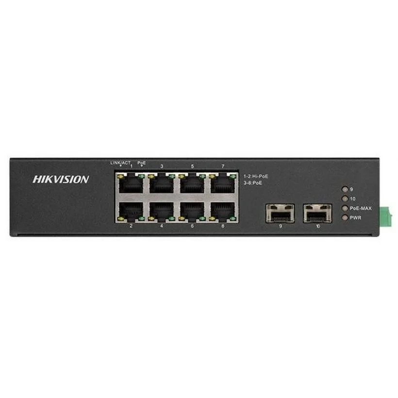 Switch Hikvision DS-3T0510HP-E/HS, 8-Port, PoE