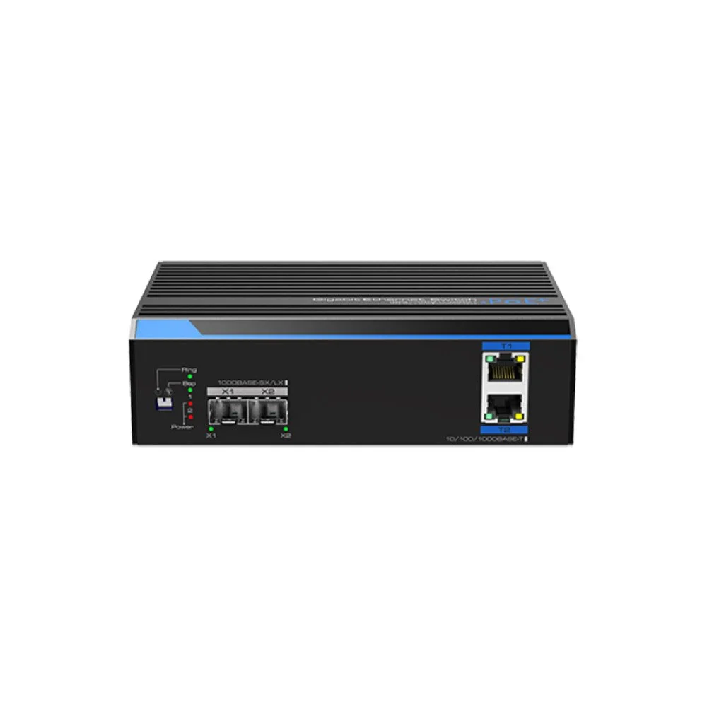 Switch industrial cu 2 porturi PoE+ UTP7202GE-POE, 2x SFP, 60 W, alimentare redundanta