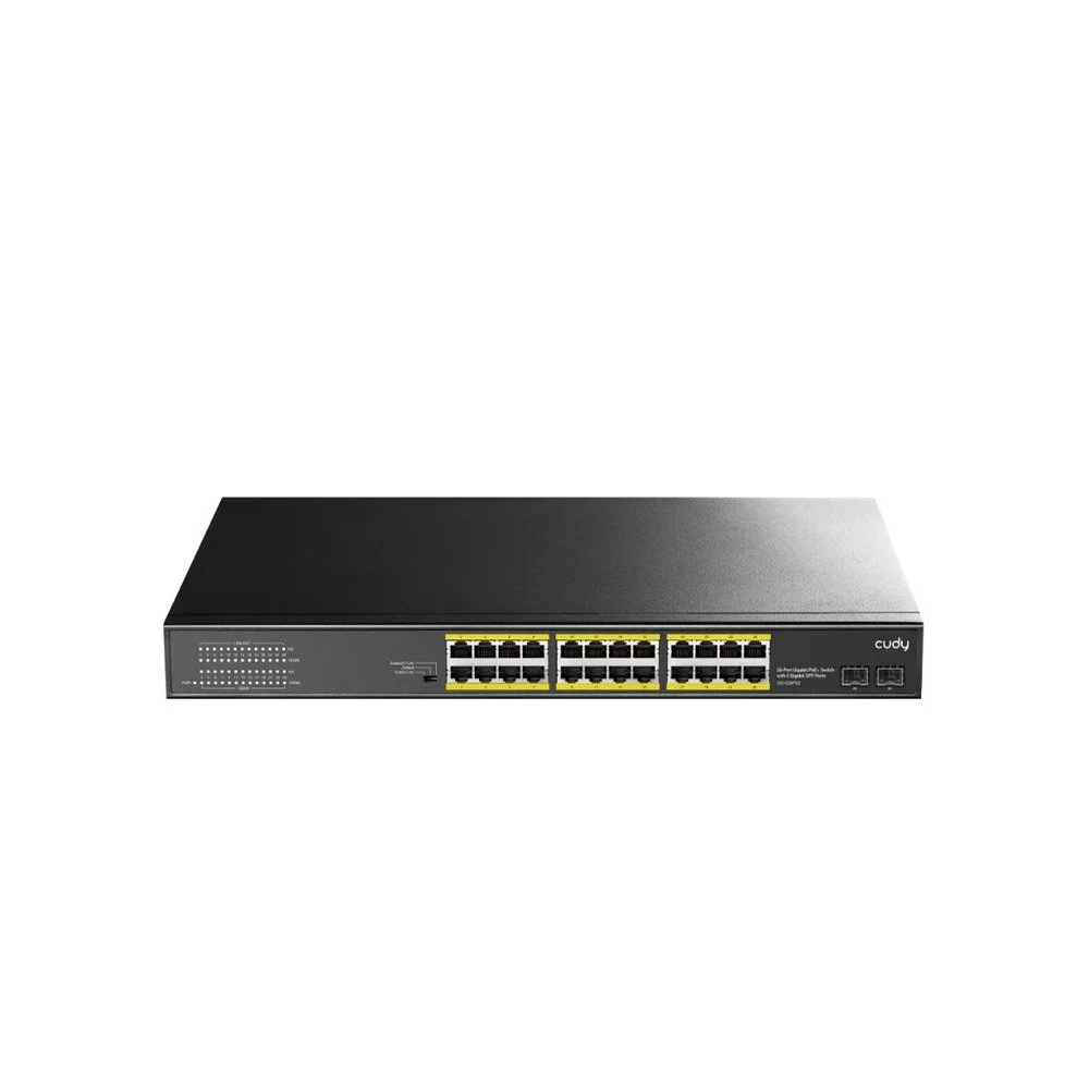 Switch rackabil cu 24 porturi Gigabit Cudy SWITCH-GS1028PS2-CDY, 2x SFP, 52 Gbps, 38.68 Mpps, 8000 MAC, fara management