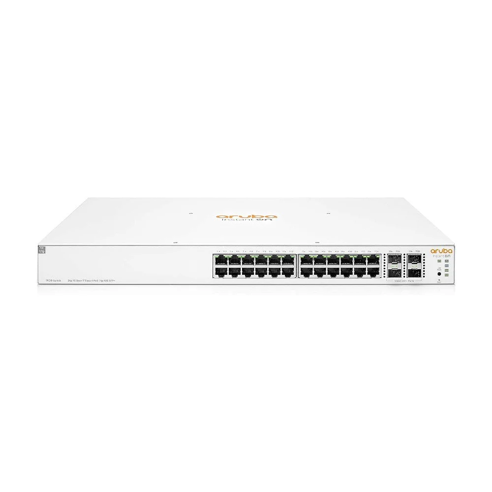 Switch rackabil cu 24 porturi HPE Aruba JL684B, 4 uplink, 128 Gbps, 95.23 Mpps, PoE, cu management