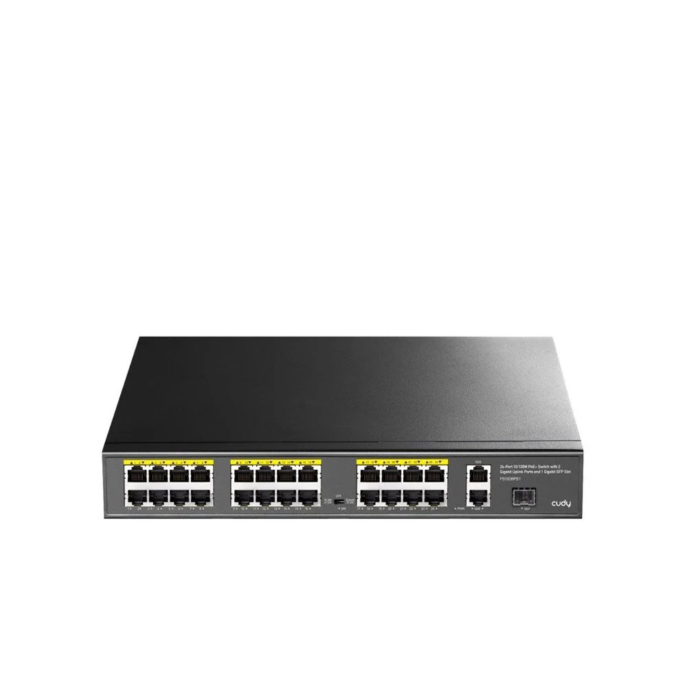 Switch rackabil Gigabit Cudy FS1026PS1, 24 porturi, 1x SFP, 30 W, 10.8 Gbps, 2000 MAC, PoE