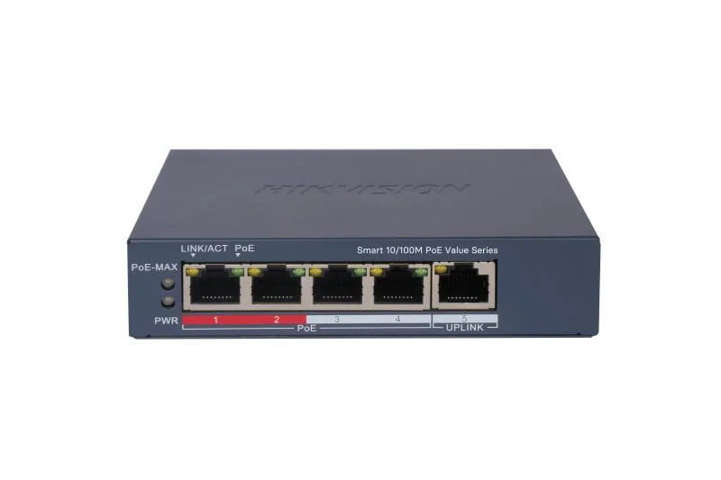 Switch smart cu 4 porturi PoE Hikvision DS-3E1105P-EI/M,  1 Gbps, 0.74 Mpps, PoE, cu management