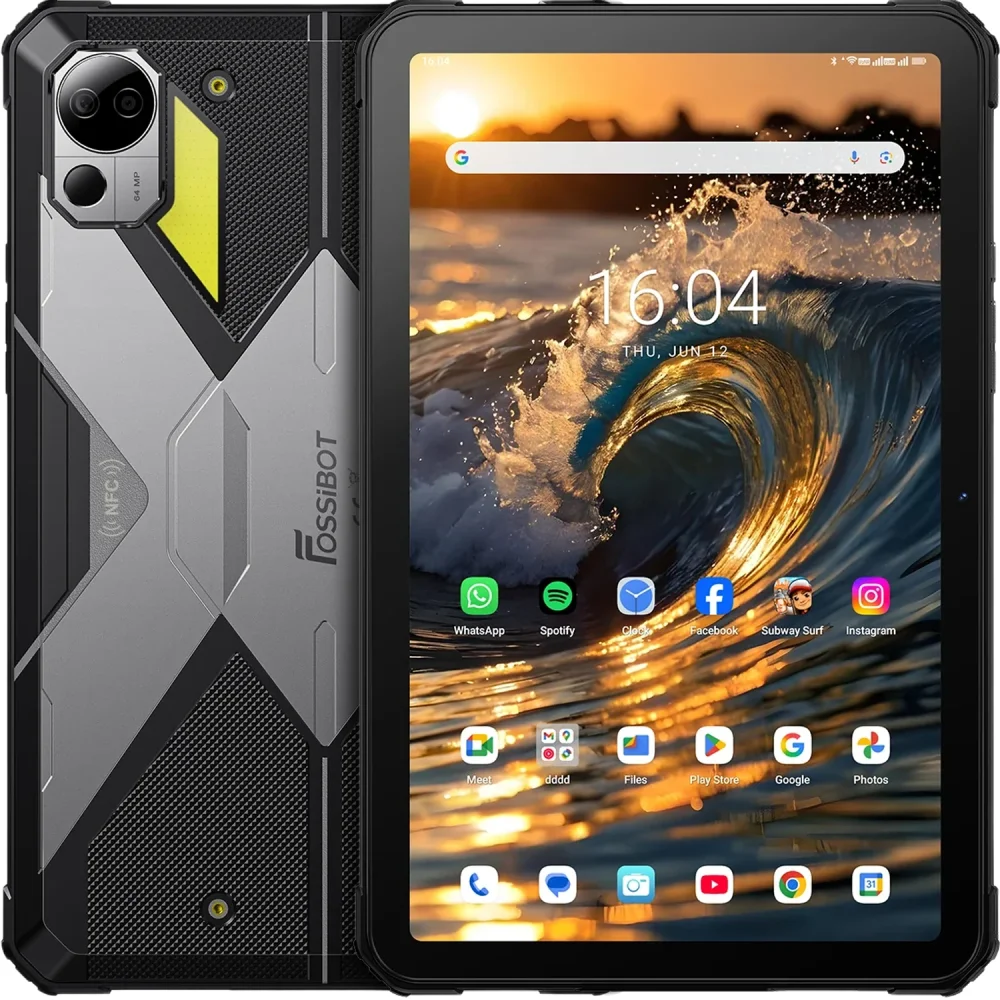 Tableta rugged Fossibot DT3 5G Dimensity 7300 256GB 10.4-inch 2K Quad-Stereo 21560mAh NFC IP68 IP69K Android 15