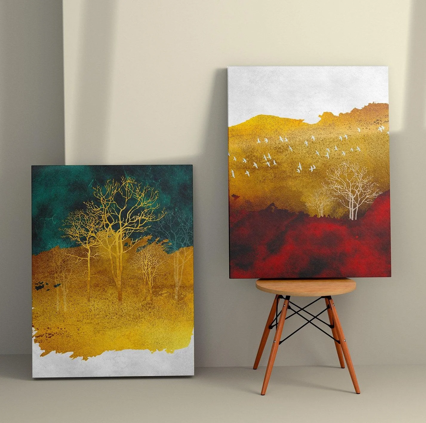 Tablou Canvas (2 bucăți) 2KNV4281, Multicolor, 110x70 cm