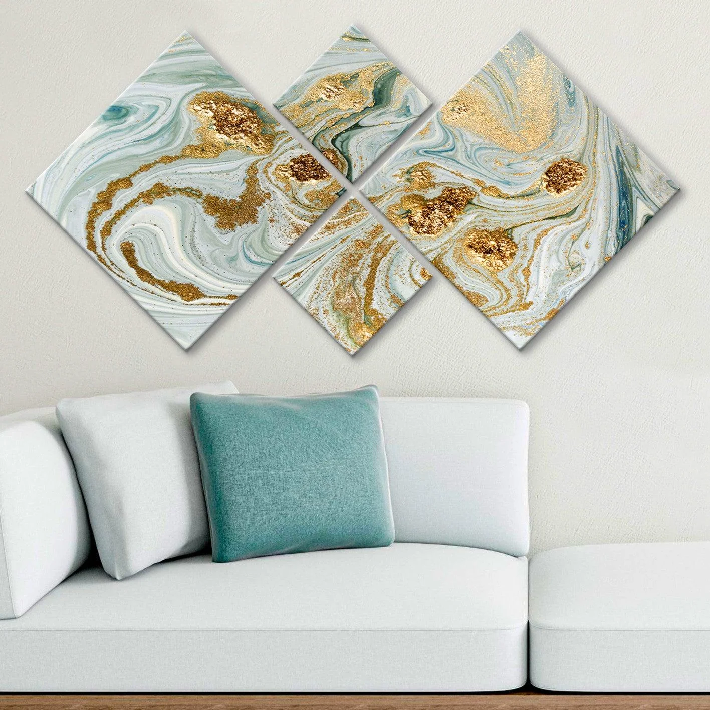 Tablou MDF Iluzion, Multicolor, 115x60 cm, 4 bucati