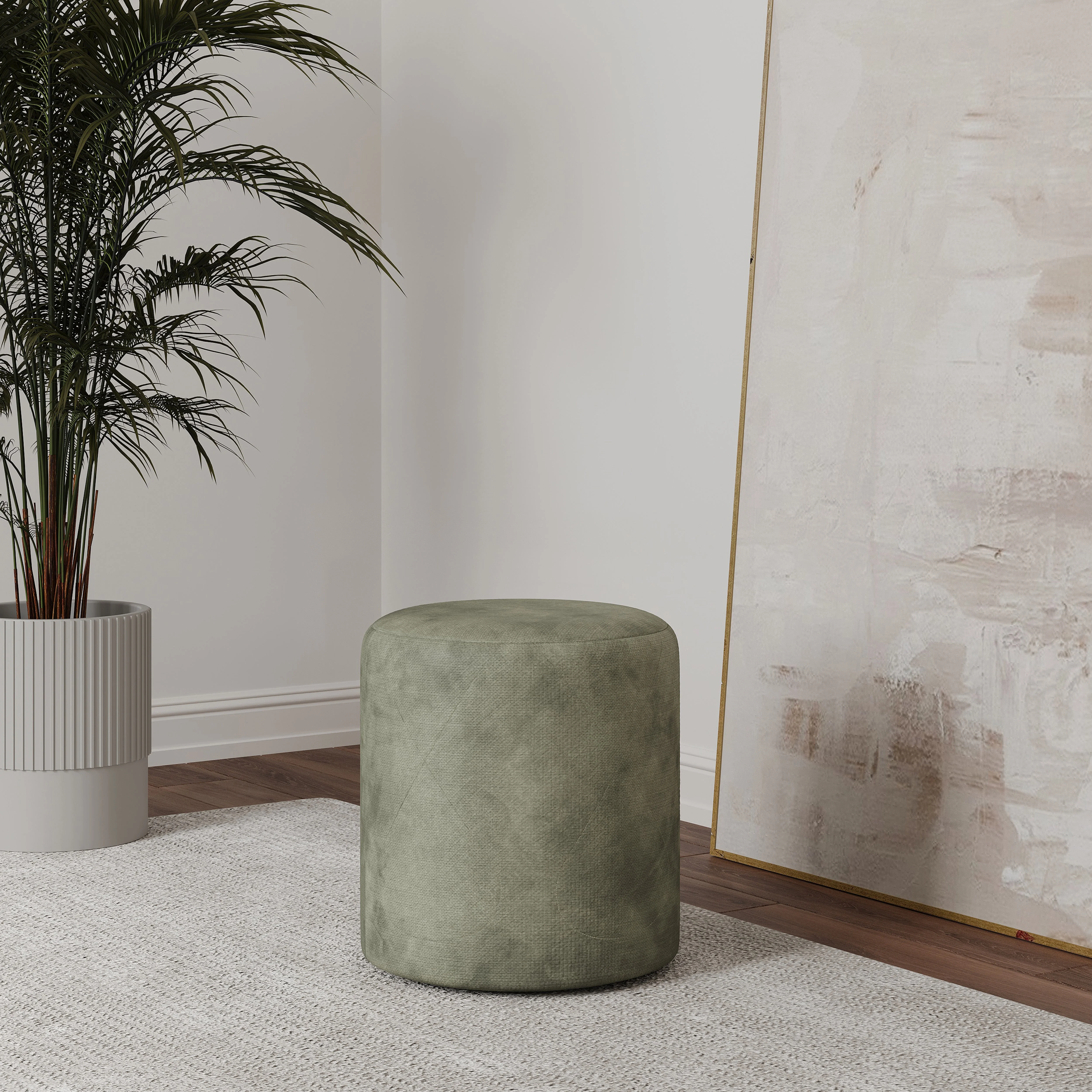 Taburet Tapitat Mali, Kaki, Stofa, L 41 x l 41 x H 45 cm