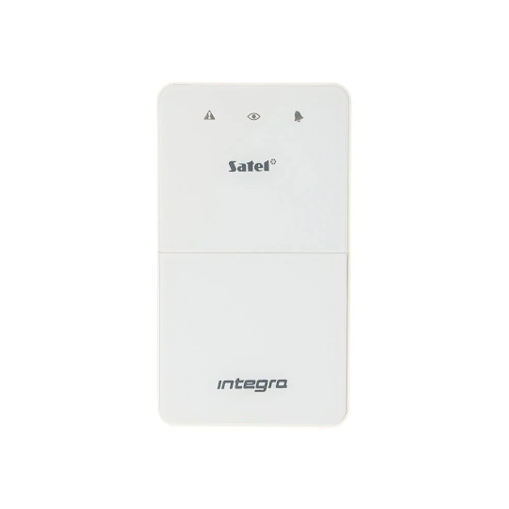 Tastatura LED de partitie Satel Integra INT-SF-W, 1 partitie, buzzer, alba