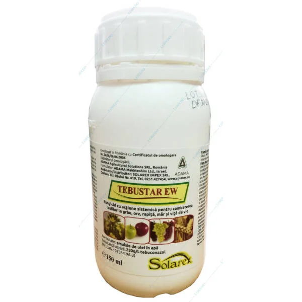 Tebustar EW 50 ml, fungicid sistemic, Nufarm, grau, orz (fainare, septorioza, ruginam patarea bruna), pomi fructiferi (fainare, monilioza), tomate (alternarioza), vita de vie (fainare)