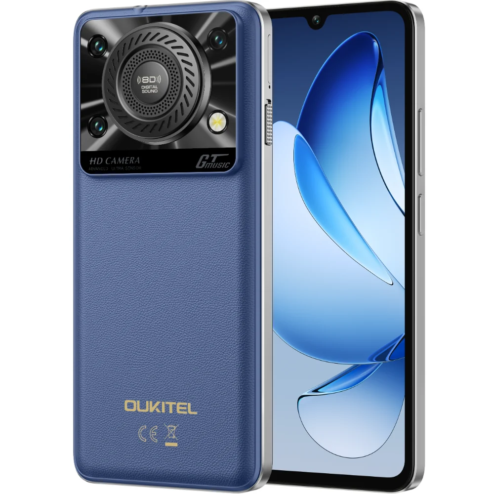 Telefon Oukitel C60, 4G, Octa-Core, 6.88  HD+ 90Hz, 16GB RAM   128GB, 10000mAh, NFC, Android 15, Blue