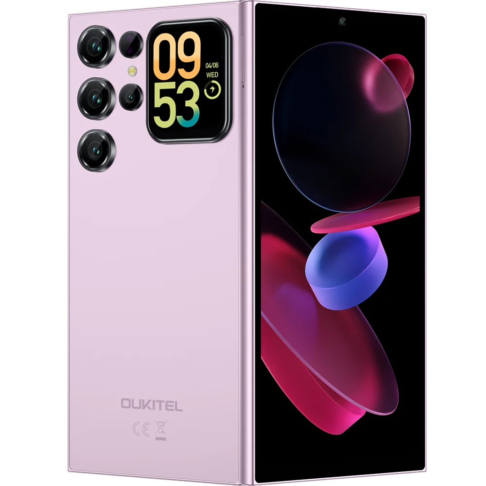 Telefon Oukitel C62, 4G, Octa-Core, Dual Display 6.88  HD+ 90Hz, 16GB RAM 128GB, 5150mAh, Android 15, Pink