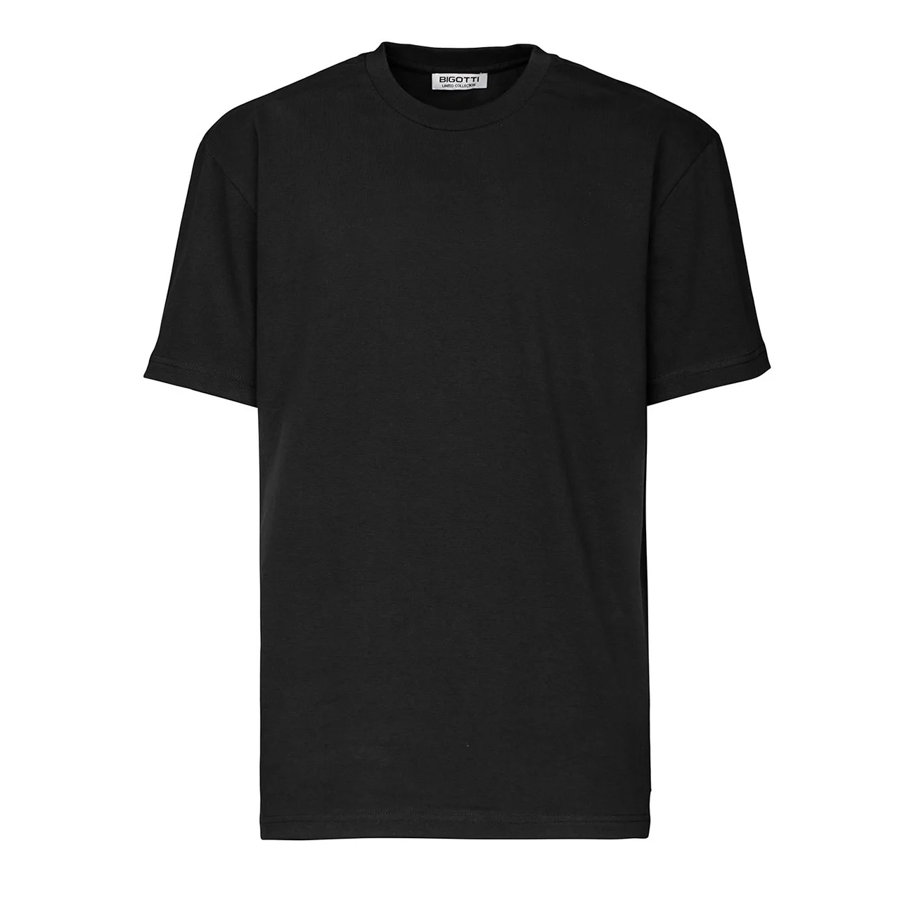 Tricou oversize negru uni guler rotund M