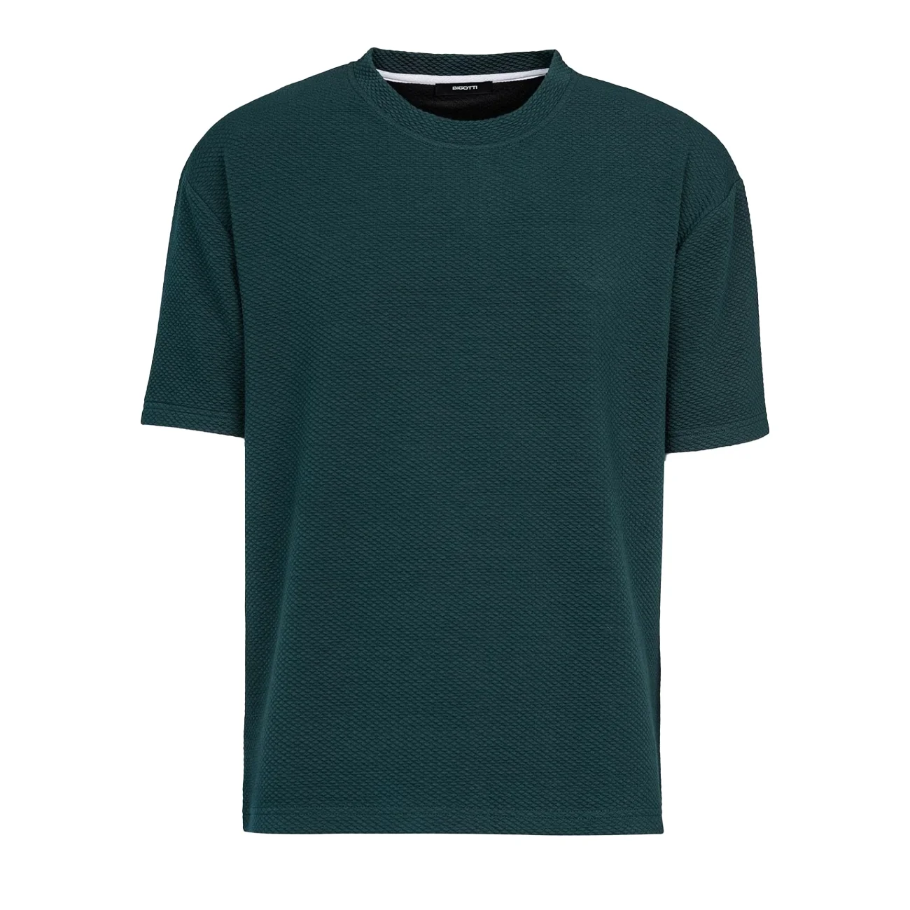 Tricou oversize verde uni guler rotund L
