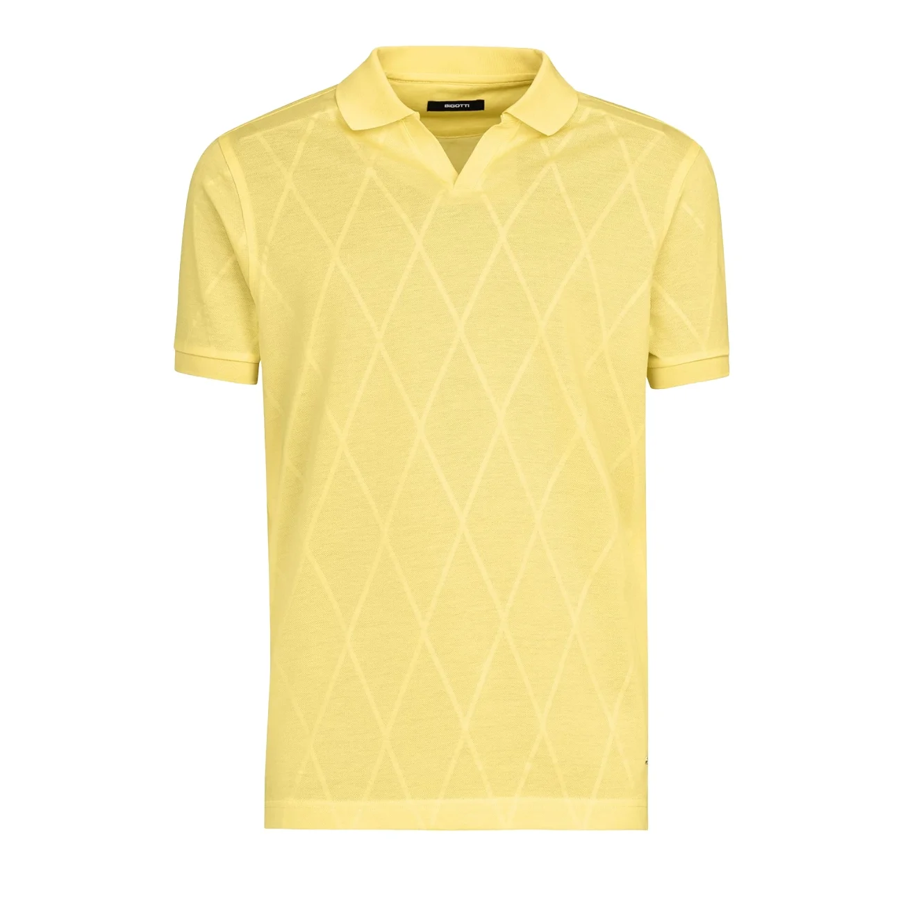 Tricou polo slim galben uni L