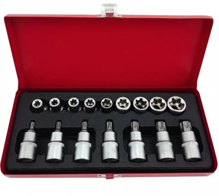 Trusa 16 piese 1/2 chei tubulare torx si capete biti torx