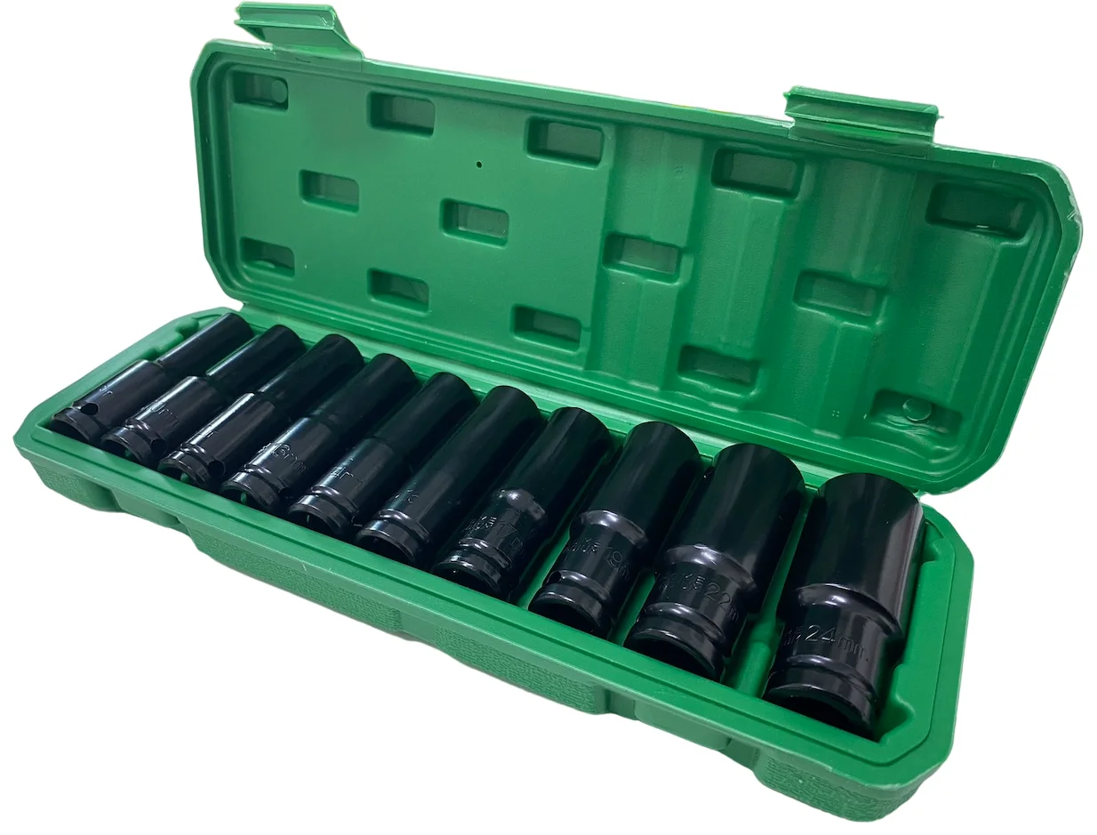 Trusa Chei Tubulare Impact  - 10 Tubulare  1/2 8 - 24 Mm Cutie Rosu/Verde