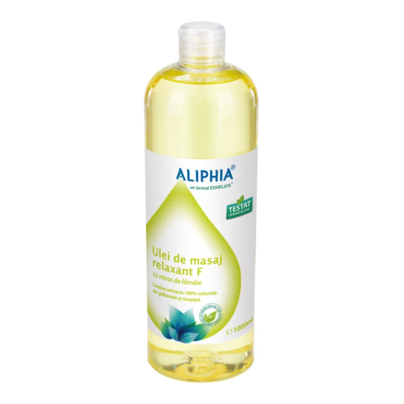 Ulei de masaj relaxant F cu miros de lamaie, 1000ml, Aliphia
