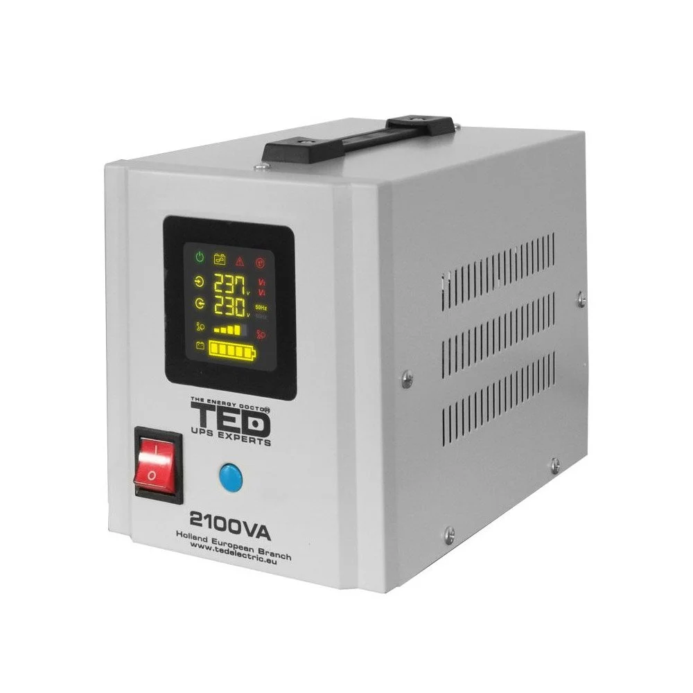 UPS pentru centrala termica TED000347, Runtime extins cu 2 acumulatori (neinclusi), 2100VA, 1400W
