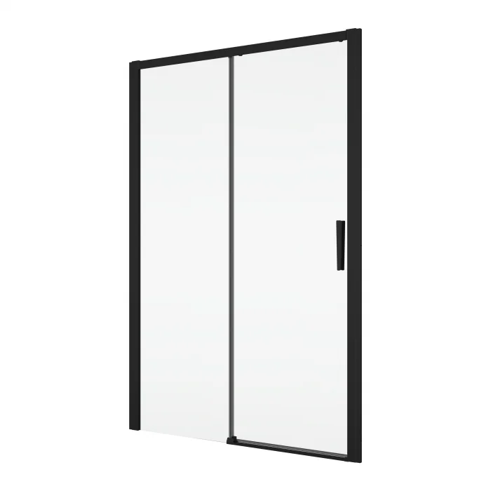 Usa culisanta de dus in nisa, 1000 mm, negru mat, doua elemente, Ronal Divera