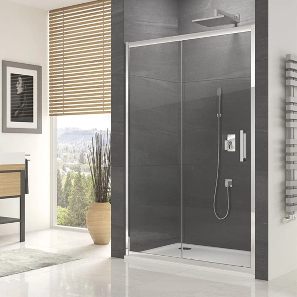 Usa culisanta dus sticla securizata formata din 2 elemente, 140x190 cm, Sanswiss Ocelia