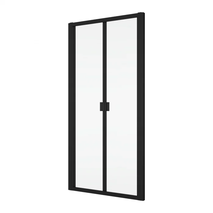 Usa pliabila dus in nisa din 2 piese, 80 cm, negru mat, Ronal Divera