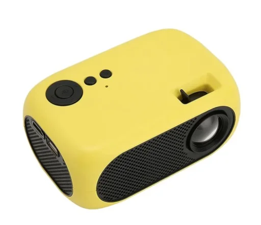 Video Proiector Mini Super HD 1080P 1200 Lumeni Cu Telecomanda Galben