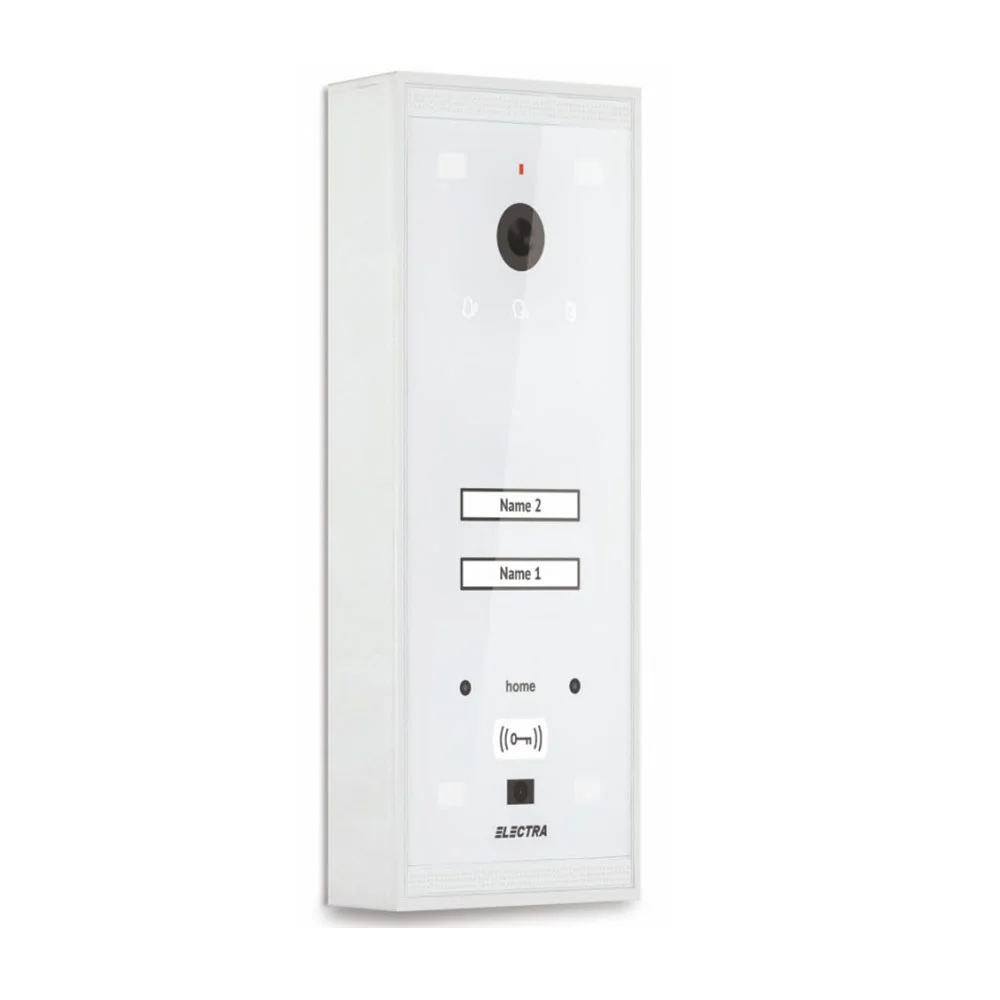 Videointerfon de exterior Electra VPM.02S03.ELWH4, RFID, 2 familii, aparent, 4 fire